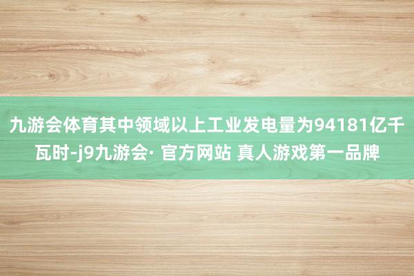 九游会体育其中领域以上工业发电量为94181亿千瓦时-j9九游会· 官方网站 真人游戏第一品牌